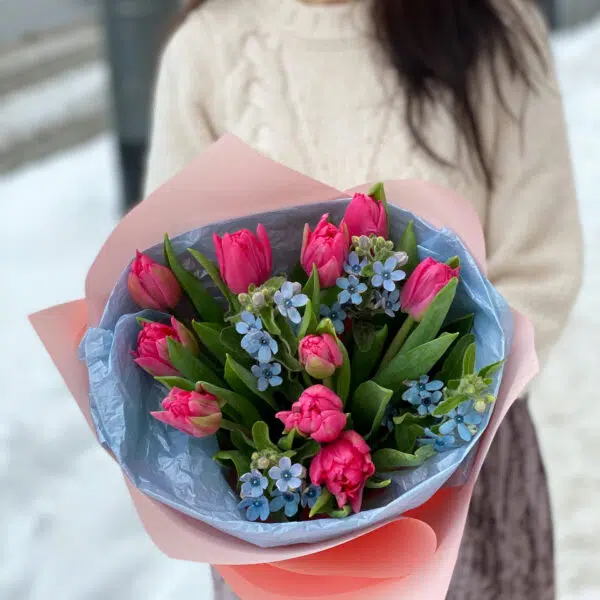 Bukiecik różowych tulipanów