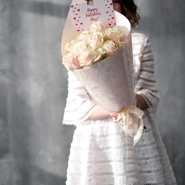 Bukiet z delikatnie różowych róż