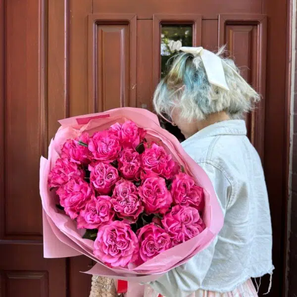 Monobukiet z różowych róż